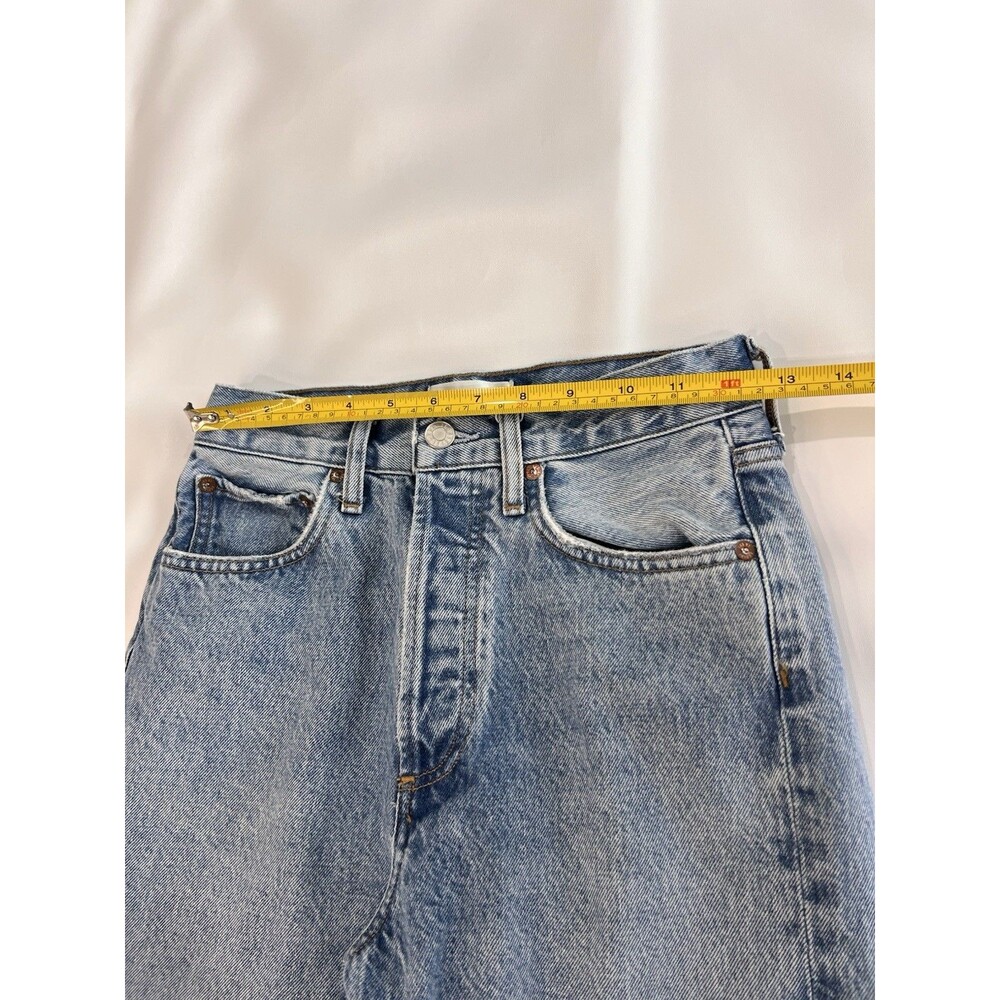 AGOLDE Jeans Women's Size 22 Blue Organic Cotton 90’s Crop High-Rise Button Fly - Picture 6 of 9